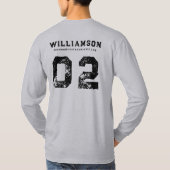 レスリングカスタムチームクラブスクール名番号 Tシャツ (裏面)