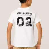 レスリングカスタムチームクラブスクール名番号 Tシャツ (裏面)