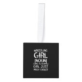 レスリングガールホワイト キューブオーナメント (正面)