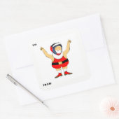 レスリングクリスマスギフトタグ スクエアシール (封筒)