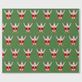 レスリングクリスマスホリデーギフト ラッピングペーパー (フラット)