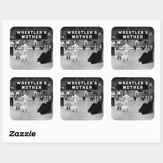 レスリングスポーツユーモア広場シール スクエアシール (シート)