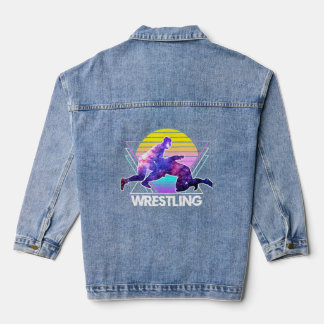 レスリングスポーツレトロヴィンテージVaporwave 90sウォレスト デニムジャケット