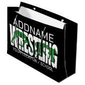 レスリングチーム追加テキスト 学校のユニフォームレスラー ラージペーパーバッグ (正面アングル)