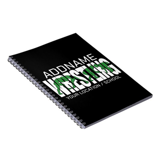 レスリングチーム追加文字スクールアスリートレスラー ノートブック (右側)