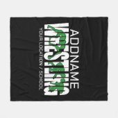 レスリングチーム追加文字スクールアスリートレスラー フリースブランケット (正面(横))