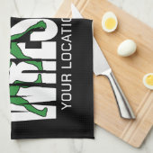 レスリングチームADD文字スクールVarsityレスラー キッチンタオル (四つ折り)