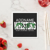 レスリングチームADD文字スクールVarsityレスラー スタンダードカクテルナプキン (インサイチュ)