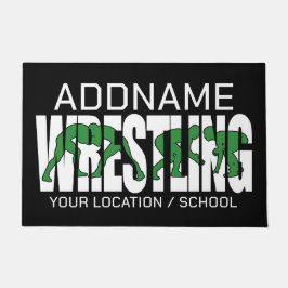 レスリングチームADD文字スクールVarsityレスラー ドアマット