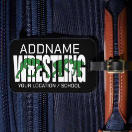 レスリングチームADD文字スクールVarsityレスラー ラゲッジタグ