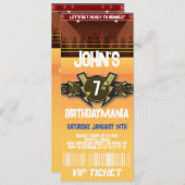 レスリングバースデーパーティーチケット招待状テーマ 招待状 (正面/裏面)