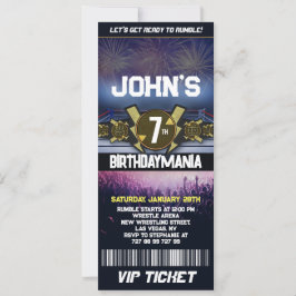 レスリングバースデーパーティーチケット招待状テーマ 招待状