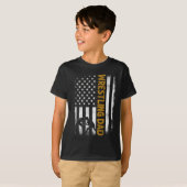 レスリングパパTアメリカ国旗7月の父親の4日 Tシャツ (正面フル)