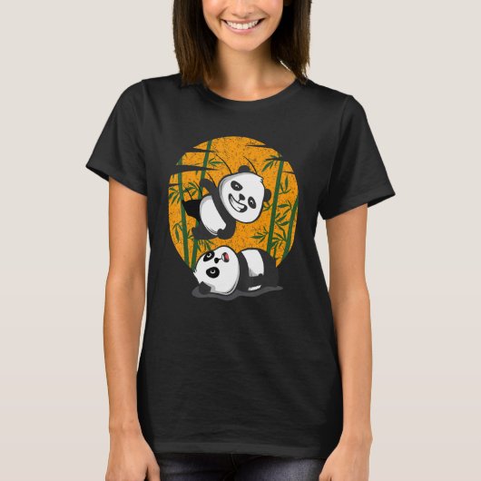 レスリングパンド中国のス竹食べの動物Be Tシャツ (正面)