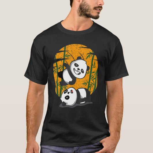 レスリングパンド中国のス竹食べの動物Be Tシャツ (正面)