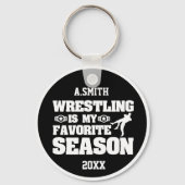 レスリングパーソナライズされたは僕の季節お気に入りのだ キーホルダー (正面)