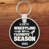 レスリングパーソナライズされたは僕の季節お気に入りのだ キーホルダー (正面)