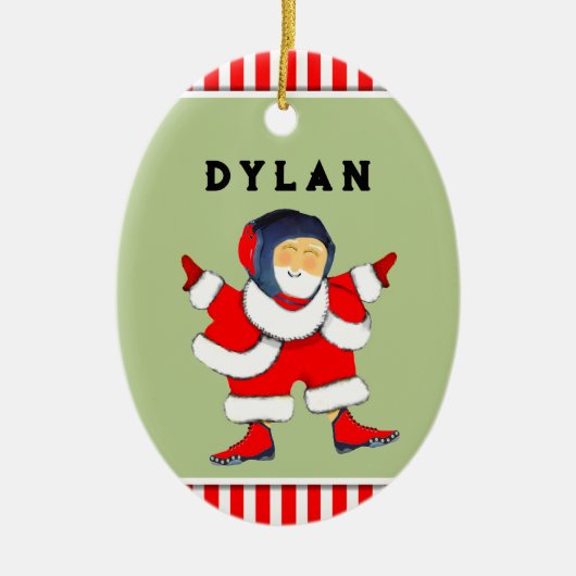 レスリングパーソナライズされたクリスマス収集可能 セラミックオーナメント (正面)