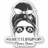 レスリングパーソナライズされたマムステッカー シール (正面)