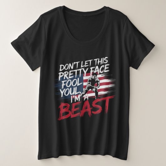 レスリングビーストデザイン プラスサイズTシャツ (デザイン正面)