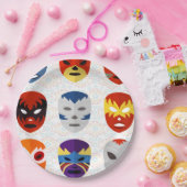 レスリングマスク ペーパープレート (パーティー)