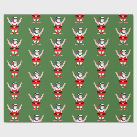 レスリングレスラークリスマスホリデーギフト ラッピングペーパー (フラット)