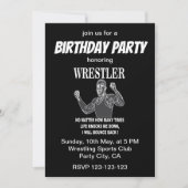 レスリングレスラー 励ましの誕生日パーティー 招待状 (正面)