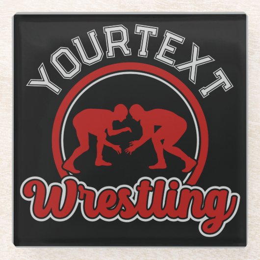 レスリング名の追加Grappleチャンピオンチームプレーヤー ガラスコースター (正面)