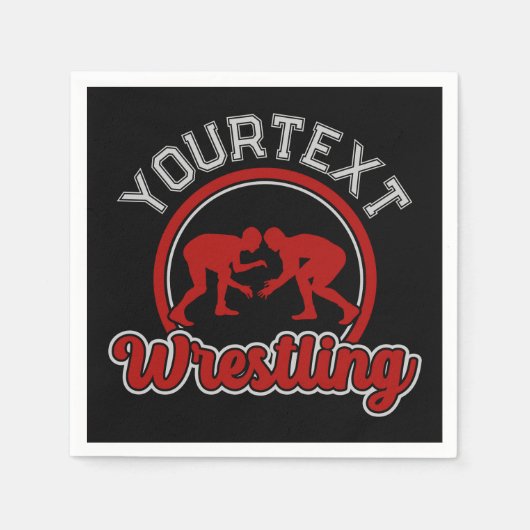 レスリング名の追加Grappleチャンピオンチームプレーヤー スタンダードカクテルナプキン (正面)