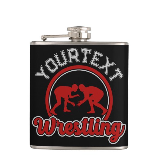 レスリング名の追加Grappleチャンピオンチームプレーヤー フラスク (正面)