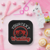 レスリング名の追加Grappleチャンピオンチームプレーヤー ペーパープレート (パーティー)