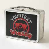 レスリング名の追加Grappleチャンピオンチームプレーヤー メタルランチボックス (正面)