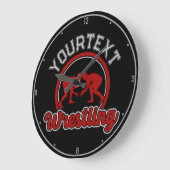レスリング名の追加Grappleチャンピオンチームプレーヤー ラージ壁時計 (傾斜)