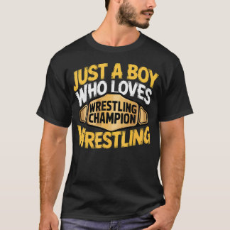 レスリング大好き少年 レスラー 選手権 Tシャツ