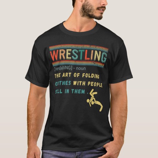 レスリング定義レトロヴィンテージ相撲 Tシャツ (正面)