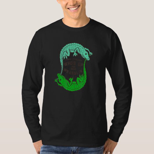 レスリング対決!ワニ Tシャツ (正面)