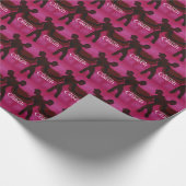 レスリング感謝していコーチシルエットレッド ラッピングペーパー (コーナー)