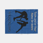 レスリング毛布あなたのチーム、プレーヤーの名前色 フリースブランケット (正面(横))