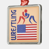 レスリング米国 メタルオーナメント (左)