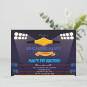レスリング誕生日テーマ招待状 招待状 (スタンド正面)