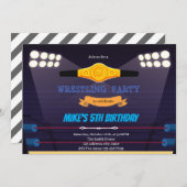 レスリング誕生日テーマ招待状 招待状 (正面/裏面)