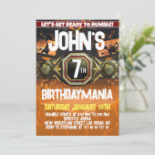 レスリング誕生日パーティー招待テーマ 招待状 (スタンド正面)