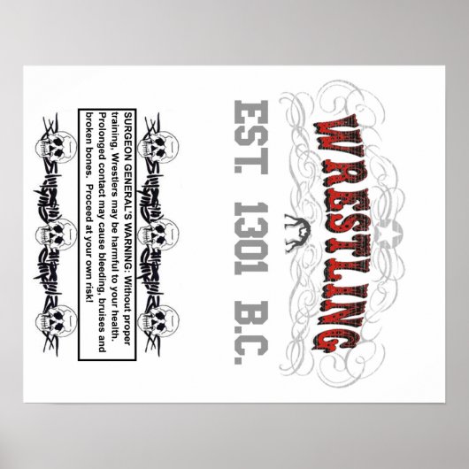 レスリング警告ポスター ポスター (正面)