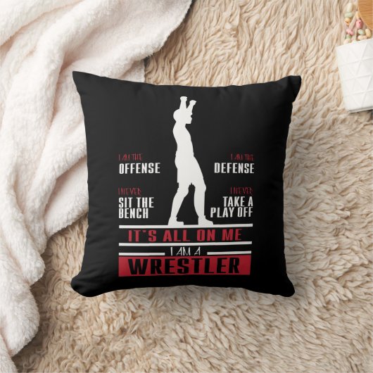 レスリング選手のためのかわいいギフトを苦闘しているレスリング選手 クッション (ブランケット)