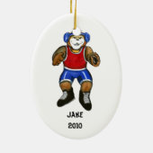 レスリング選手のオーナメント セラミックオーナメント (裏面)