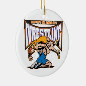 レスリング選手を叩いて下さい セラミックオーナメント (右)