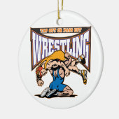 レスリング選手を叩いて下さい セラミックオーナメント (左)
