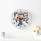 レスリング選手を叩いて下さい ラージ壁時計 (ホーム)