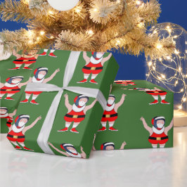 レスリング選手 クリスマス ホリデー ギフト ラッピングペーパー