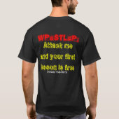 レスリング選手: 最初レッスンは放します Tシャツ (裏面)